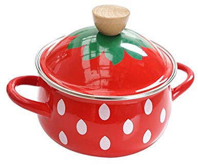 SUNMME Casserole - Cast Iron Dish Braiser Pan with Non Stick Enamel Coating, Signature Style Stew Pot, Red