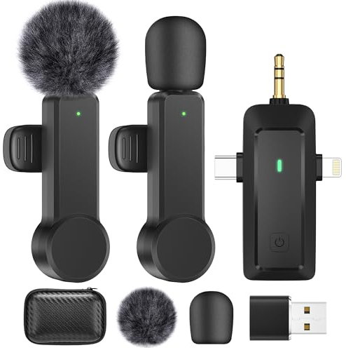 QINOJA Lavalier Mikrofon für iPhone Android Kamera – Mikrofon Handy für Videoaufzeichnung, Live-Streaming, YouTube, TikTok, Vlog, Interview
