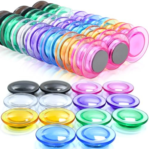 FPMYB 56 Stück Magnete Stark, Magnete für Magnettafel, Kühlschrank, Magnete Klein Bunt, Kühlschrankmagnete für Whiteboard, Pinnwand, Klassenzimmer, Büro, Foto(7 Farben)