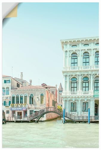 ARTland Wanddeko Wandtattoo selbstklebende Vinylfolie 60x90 cm Venedig Altstadt Häuser Kanal Brücke Architektur Ca Rezzonico U5FL