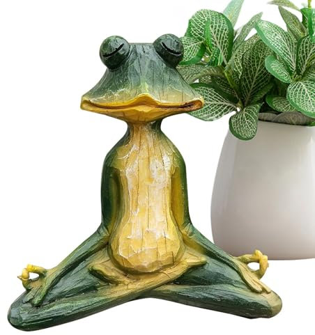 Kixolazr Meditierende Yoga-Froschstatue,Meditierende Froschstatue,Miniatur-Zen-Garten-Froschfiguren - Kreative Harz Yoga Frösche Tier Sammlerfiguren, Dekorationen für Regale Tisch