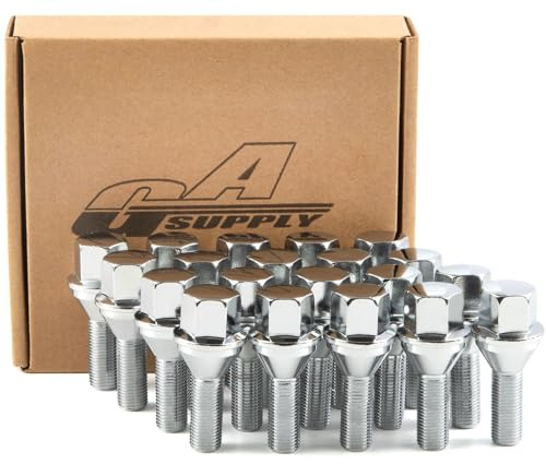 GAsupply 12x1.25 OEM Lug Bolts, 28mm Shank Length Cone Seat 3/4 Hex, 20pcs