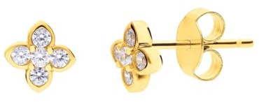 Lucardi - Damen Ohrstecker aus 925er Silber, Blume, Zirkonia - Ohrringe - 925 Silber - Silberfarbig - Nickelfrei