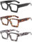 XOQ 3 Stueck Lesebrille Herren und Damen Quadratische Stilvoller großer Rahmen Computerbrille Blaulichtfilter Lesehilfe +2.5