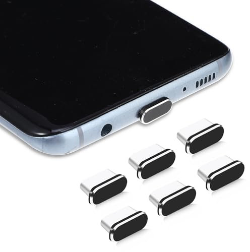 Bremorou 6 Stück USB C Schutzkappe Ladebuchse Schutz Handy Ladebuchse Schutz USB 3.1 Typ C Port Phone Staub Stecker Für Jeden USB-Typ-C-Ladeanschluss