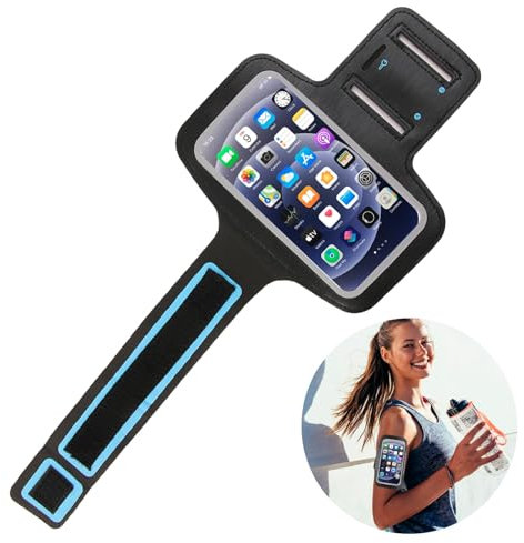 Fascia da Braccio Sportiva Universale per Smartphone - Custodia per Corsa e Allenamento in Palestra - Compatibile con Dispositivi Touchscreen - Nero
