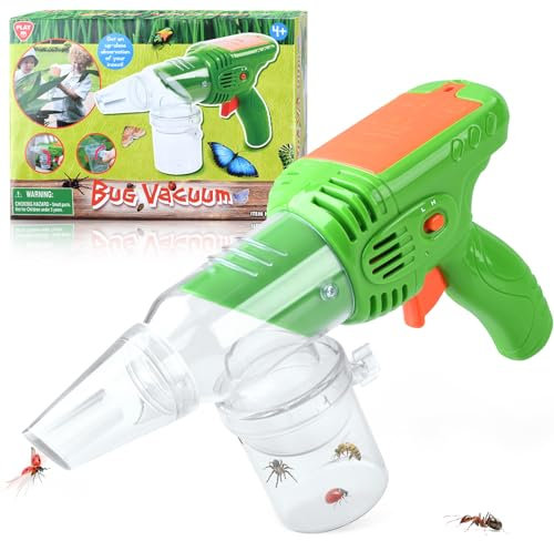 PLAY Kinder Insektenfänger, Insekten Pistole mit Becherlupen, Bug Catcher mit Superstarker Saugkraft, Outdoor Spielzeug Entdecker Set Geschenke für Kinder ab 3+ Jahren (Insektenfänger)