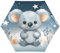 LINNIKEEEE Süßer Cartoon Koala Kleiner Leichter Regenschirm,Winddicht Faltbar Kompakt für Jungen und Mädchen