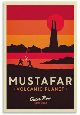 Mustafar Vulkanischer Planet Star The Wars, Vintage-Filmposter, dekorative Malerei, Leinwand, Wandkunst, Wohnzimmer-Dekor-Poster, 30 x 45 cm