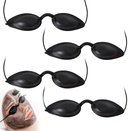 Lunettes Infrarouges 4 Pièces Lunettes de Solarium, Lunettes de protection UV, Lunettes de lampe bronzante, lunettes infrarouges, lunettes solaires pour protection lampe solaire et rayons UV (Noir)