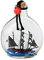 AYUNJIE Segelboot in Einer Flasche, Black Pearl Ship Modell in Glasflasche, kleine vertikale Flasche Craft Boat Modell, Weihnachten Geburtstag Geschenk für Freunde und Familie