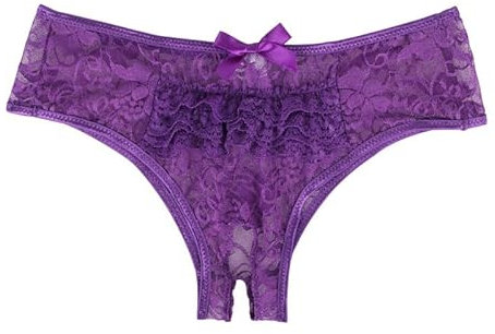 ohyeahlady Perizoma Aperto Hot Curvy Tanga Sexydonna Hot Trasparente con Buco Mutande Brasiliana Donna Cotone Senza Cuciture Slip Pizzo Underwear Culotte Biancheria Intima(Viola,XXL)