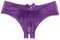 ohyeahlady Perizoma Donna Pizzo Taglie Forti String Tanga Hot Mutande Brasiliana Curvy Morbide Biancheria Intima Bikini Intimo Traspirante Panties Slip Thongs Bassa Underwear con Fiocco Viola,XXL