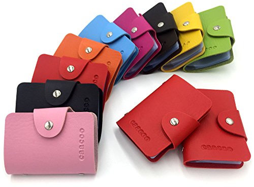 AirZyx Porte Carte Femme Homme Porte Carte de Credit Femme Homme 24 Fentes (Rouge)