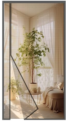 MAGICDOOR Zanzariera Magnetica 130x215cm-Grigio in Fibra di Vetro | Apertura Laterale Zanzariere Magnetiche Finestre Maglia Fine Magnete Potente Tenda Zanzariera Porta per Soggiorno Patio