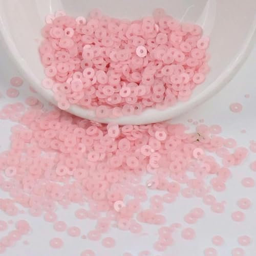 2 mm 3 mm 4 mm matte Pailletten, flach, rund, matt poliert, PVC-Pailletten zum Nähen, Basteln, Kleidungszubehör, Korea Pink, 2 mm, 10 g, 4000 Stück