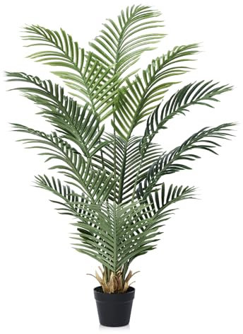 VeriNatural Künstliche Palme 120 cm - Kunstpflanze mit UV-Schutz,Fake Pflanze - Groß Deko Pflanze Perfekt für Innen Außen,Zimmerpflanze für Wohnzimmer, Balkon & Badezimmer 1Pack,VN125