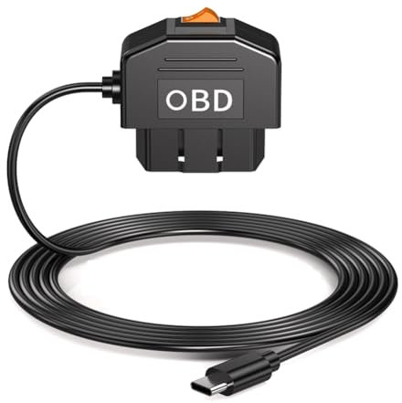 Asyduey Dash Cam Hardwire Kit USB C with OBD Power Cable, Low Voltage Protection, 24h Parking Surveillance
