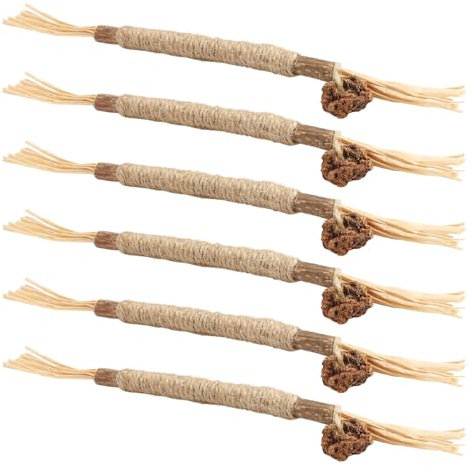 6 PCS Bastoncini Erba Gatta per Gatti,Bastoncini di Naturali per Gatti,Bastoncini di Erba Gatta Naturale di Giocattoli,Bastoncini da Masticare Matatabi,per Cura Dentale e Pulizia Della Bocca