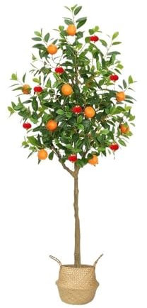 CYairong-22 Topfpflanzen Künstliche Pflanzen, Orangenbäume, Dekoration for drinnen und draußen, Topfpflanzen, Grünpflanzen, Topfornamente for den Innenbereich Bonsai