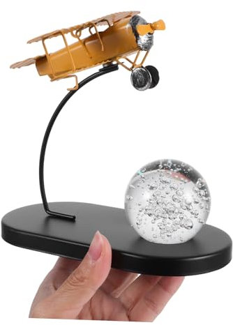 UKCOCO Modelo de avión Retro Escultura de avión Antiguo Mini avión Colgante Adorno de Hierro de Escritorio Aviones de Juguete Recuerdos de Hierro Figura de avión Antiguo Planchar Amarillo