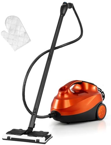 TANGZON 1500W/2000W Steam Cleaner, 1.5L/1.8L Tank Cleaning Household Steam Mop, Multi-Purpose Steam Clean Machine with 13/15/17/20 Accessories for Carpet, Floors and Windows (Orange, 2000W, 1.5L)