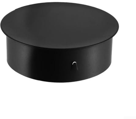 Zilimontt Cache-trou de cheminée rond en acier inoxydable, diamètre réglable de 50 à 200 mm, couvercle de conduit de cheminée noir pour système de chauffage domestique (90 mm)