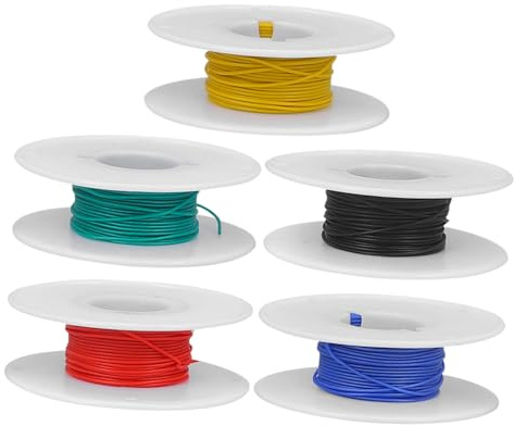 VALICLUD 5Rouleaux Fil Haute Température de Câble Flexible pour Projets DIY et Électronique Aux Températures Extrêmes pour Raccordements