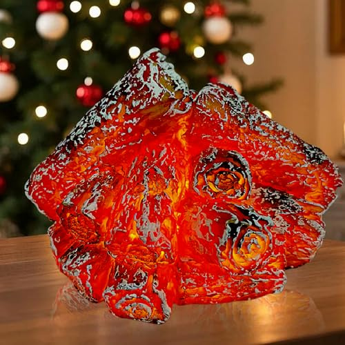 Simulation Flamme Lampe, 3D Simulierte Holzkohle Lampe, LED Flammenlicht, Simulation Holzkohle Lampen Kein Ruß Und Asche, Flammenlose Kamin Licht Für Zuhause Innen Wohnzimmer Dekoration