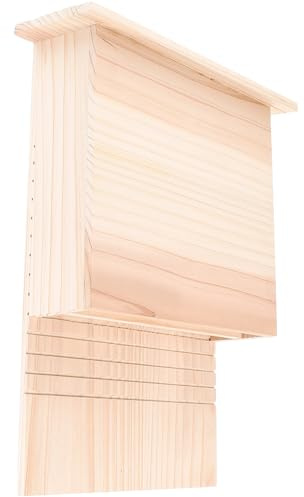 Veemoon Nichoir à Chauves-Souris Artisanal en Bois Massif, Abri Extérieur pour Jardin, Maison pour Animaux, Décoration de Jardin, Habitat Naturel pour Chauves-Souris – 1 Pièce