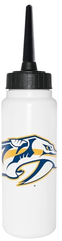 Sherwood NHL Trinkflasche 1000 ml, Nashville Predators, Eishockey Trinkflasche, Sportflasche mit NHL Club Logo, biegsamer Silikon-Trinkhalm