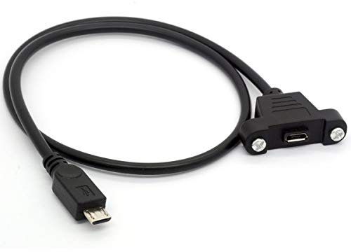 Câble d’Extension Micro USB de Type B mâle vers Femelle pour Raspberry Pi, Arduino, Feather - Montage sur Panneau à vis – 50 cm