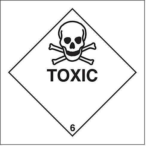 VSafety 6D010AF-S'Toxic' Schild, quadratisch, 100 mm x 100 mm, 3 Stück