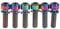 6PCS Bicycle Stem Screw Titanium Alloy Bike Stem Tapered Screw Top With Washers Set For Bicycle Stem (Rainbow)