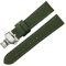 Ersatz-Armband für Herren, Segeltuch, Nylon, Echtleder, mit Schmetterlings-Design, Faltschließe, Sportarmband, Militär, Retro-Armband 24mm grün