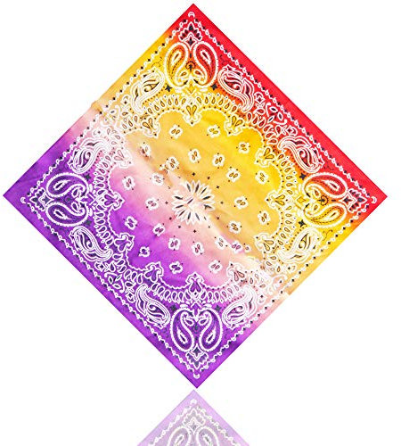 ledermodefashion 3er 6er 12 er Set Bandana Tuch versch Farben 100% Baumwolle Kopftuch Halstuch Nickituch Schal (Rot/Orange/lLila)