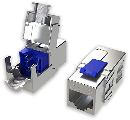 LINKUP - [Certificado GHMT y DSX8000] Conector de Cable Ethernet Cat8 (Paquete de 2) Conector RJ45 Keystone┃Para 2000MHz 2GHz 40G Cable de LAN Solido y Dobladamente Blindado 22AWG-24AWG