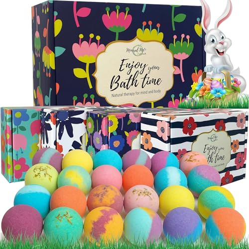 Bath Bombs for Women Gift Set, 24 Natural & Organic Bath Bombs for Girls