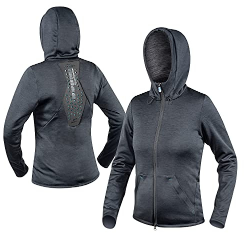 Komperdell Full Zip Hoody Damen Protektorenjacke, schwarz, L | Stretch-Einsätze