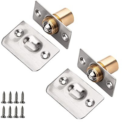 SyiXute 2 Pièces Loqueteau à Bille,Acier Inoxydable Fermoir Loquet Bille pour Porte Loquet Bille Réglable Roller Ball Meubles Loquet de Porte avec Vis pour la Maison - Universels et Durables