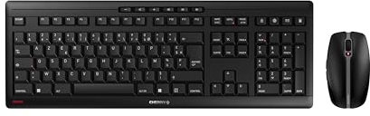 CHERRY STREAM DESKTOP RECHARGE, Kabelloses Tastatur-Maus-Set, Französisches Layout (AZERTY), 2,4 GHz Funk, Leiser Tastenanschlag, Wiederaufladbar, Schwarz
