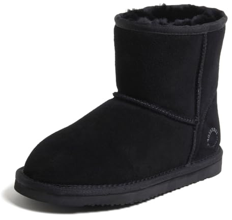 Fireside by Dearfoams Women's Rosebery Genuine Shearling Water Resistant Boot, Black, 10