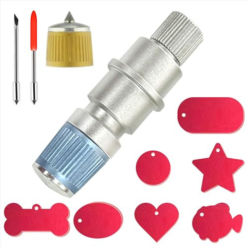 DBwhole CB09 For Silhouette Cameo 4 Engraving Tip And Cuttering Holder Tool, 2 Vinyl Fabric Cutting Blade and 7 Lovely Blank Tags, For Use in Silhouette Cameo 4/Portrait/Curio/Graphtec 6000/Plotter