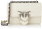Pinko Damen Love One Mini Dc Vitello Seta Tasche, Z14o_White Silk-Old Silver