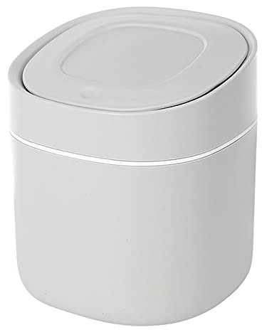 Gsrhzd Desktop-Mülleimer, Mini Süße Mülleimer, Tischmülleimer Mit Deckel, Tischabfalleimer, Papierkorb mit Deckel, für Zuhause Büro Wohnzimmer, Grau