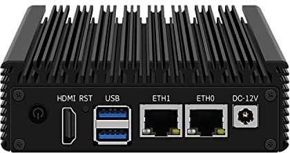 HUNSN Micro Firewall Appliance, Mini PC, pFsense, Mikrotik, OPNsense, VPN, Router PC, Intel Celeron N4000, RJ12, AES-NI, 2 x Intel 2.5GbE I226-V LAN, RST, HDMI, 2 x USB3.0, 16G RAM, 128G SSD