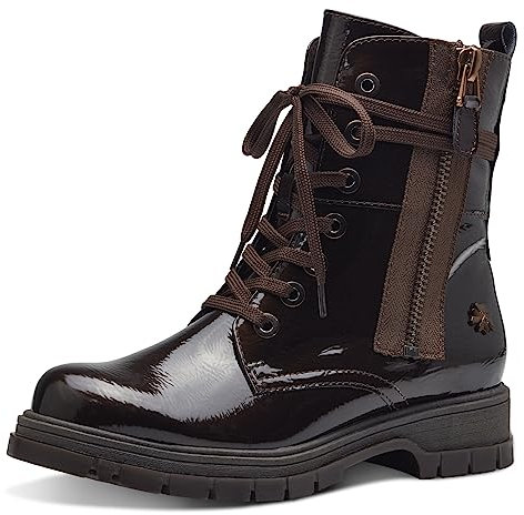 MARCO TOZZI by Guido Maria Kretschmer Damen Stiefeletten zum Schnüren Winter, Braun (Mocca Patent), 37
