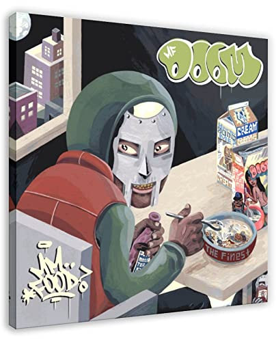 FUKITT MF DOOM Mm Food Poster (2) Leinwand Poster Wandkunst Dekor Druck Bild Gemälde für Wohnzimmer Schlafzimmer Dekoration Rahmen Stil 30 x 30 cm