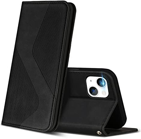ZONNAVI Case Compatible with iPhone 14 Plus, Premium PU Leather Wallet Case with [Card Slots] [Viewing Stand], Shockproof Flip Cover for iPhone 14 Plus (Black)