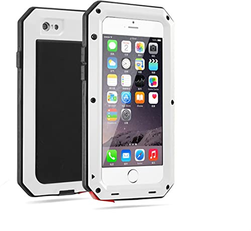 Wtukmo Luxury Doom Armor Life Shock Dropproof Shockproof Metal Aluminum + Silicone Protective Case for 13 12 11 Plus X XS MAX 2022 (Color : White, Size : For iphone 12 pro)